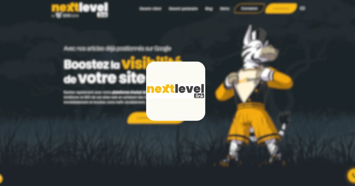 Interface de l'outil NextLevel pour booster la visibilité d'un site web