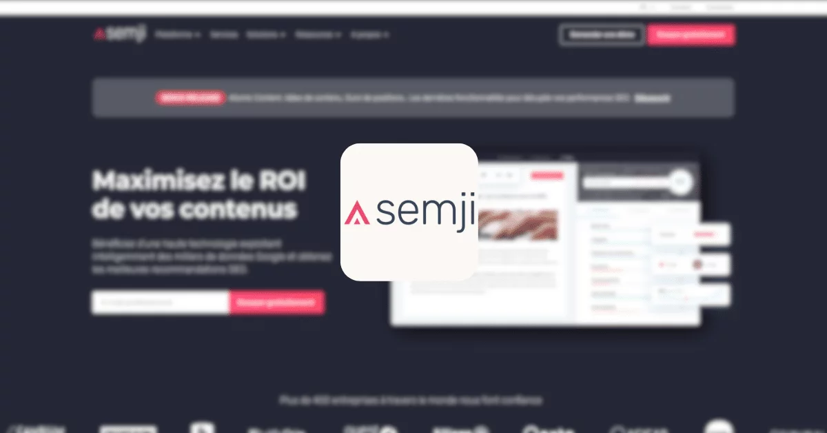 Interface de Semji avec le slogan "Maximisez le ROI de vos contenus"
